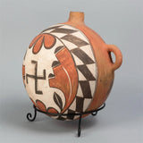 Large Zia Polychrome Canteen with Whirling Log, Ca 1930, #1785