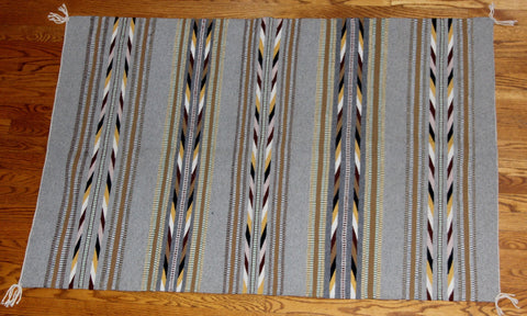 Native American, Vintage Navajo Hand Woven Wide Ruins Weaving, Textile, Rug, Ca 1970's #1046  SOLD