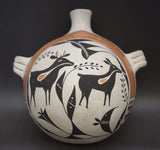 Acoma Pottery Canteen by Jessie Garcia, Ca 1970’s, #943 Sold