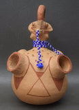 Native American, Mojave Pottery Four Spout Effigy Vase by Elmer Gates, Ca 1970's, #975