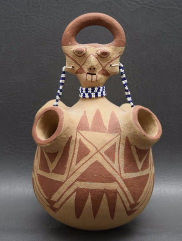 Native American, Mojave Pottery Effigy Vase, by Elmer Gates, Ca 1970's, #1033