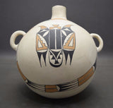 Native American, Vintage Acoma Poly Chrome Pottery Canteen, Ca 1960's, #1102