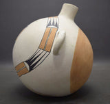 Native American, Vintage Acoma Poly Chrome Pottery Canteen, Ca 1960's, #1102