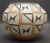 Native American, Historic Poly Chrome Acoma Pottery Jar, Ca 1920's, #1271 Sold