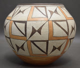 Native American, Historic Poly Chrome Acoma Pottery Jar, Ca 1920's, #1271 Sold