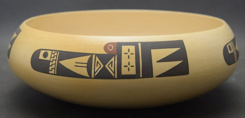 Native American Hopi Pottery Bowl, by Agnes Setalla Nahsonhoya, Ca 1980's, #1289