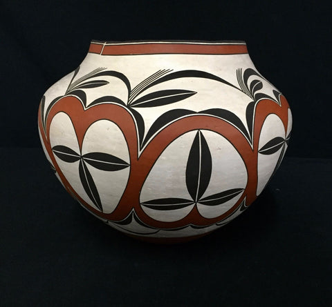 Native American Vintage Acoma Poly Chrome Pottery Olla, by Adrian Vallo, Ca 1993, #1325 sold