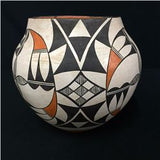 Native American Vintage Acoma Poly Chrome Pottery Olla, Ca 1960's, #1326