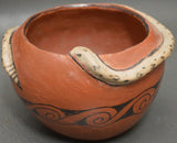 Native American, Vintage Maricopa Pottery Rattle Snake Bowl, Ca Mid 1900's, #1473 SOLD