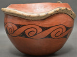 Native American, Vintage Maricopa Pottery Rattle Snake Bowl, Ca Mid 1900's, #1473 SOLD