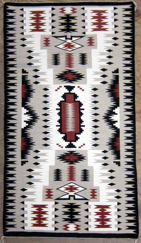 Native American Navajo Hand Woven Storm Pattern Rug/Weaving, Ca 1970-90, #845 Sold