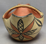 Native American, Santo Domingo Floral Design Pottery Pitcher, Ca 1930's, #1695 SOLD