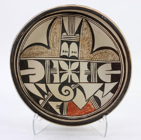 Native America Vintage Hopi Poly Chrome Bowl, by Alice Adams, Ca 1970's-80"s, #1070