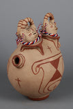 Native American, Vintage Maricopa Rare Triple Headed Effigy, by Barbara Johnson, Ca 1950's, #1395 Sold