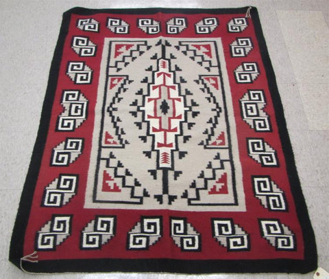 Native American, Navajo Weaving, Ganado Regional Design, Ca, 1980's #1072 Sold