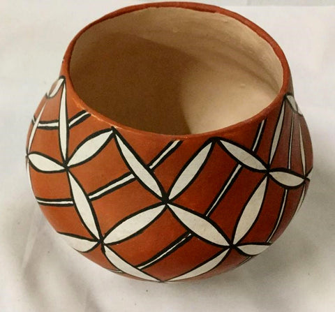 Native America, Vintage Acoma Poly Chrome Pottery Jar, by Emma Chino, Ca 1980, #1393 SOLD