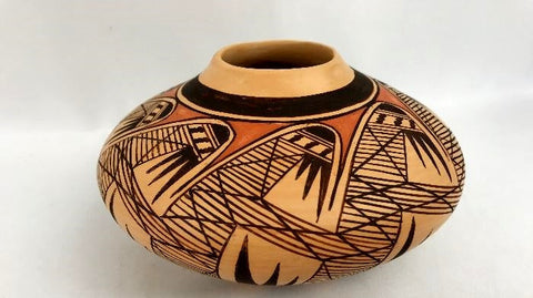 Native American Hopi Poly Chrome  Pottery Jar, by Elton Nampeyo, Ca 1970's, #1299-Sold