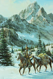 Western Painting, "Crossing The Pass. Oil on Panel, Gerry Michael Metz (b. 1943) #1212 Sold