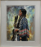 Western Artist, Bill Lundquist, "Ribbon Shawl", Pastel Drawing, Ca 1981, #812