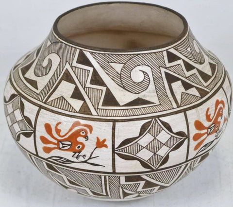 Native American, Extraordinary Vintage Acoma Poly Chrome Pottery Olla by Grace Chino, Ca, 1970's, #1450 SOLD