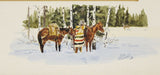 Western Artist, Ron Stewart “Looking for Game” Water Color Painting, c.1982, #839