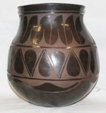 Native American Santo Domingo Black on Black Large Storage Jar by Raphaelita Aguilar, #807 SOLD