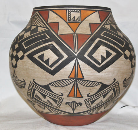 Native American Large Historic Acoma Polychrome Olla, Ca 1950's-60's, #805