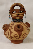 Native American Mohave Hand-Painted Pottery Effigy With Beaded Earrings and Necklaces, #931 SOLD