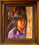 Western Art, “Corn Girl”, Oil Painting by L. Karrren Brakke, Ca 1982, #980 Donated to NRA Foundation 2016