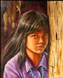 Western Art, “Corn Girl”, Oil Painting by L. Karrren Brakke, Ca 1982, #980 Donated to NRA Foundation 2016