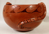 Native American, Maricopa Pottery Effigy Bowl, by Barbara Johnson, Ca 1970's, #1027 a,