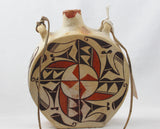 Native American, Vintage Acoma Poly Chrome Pottery Canteen, Ca 1970's, #1370 SOLD