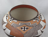 Native American, Vintage Acoma Poly Chrome Pottery Olla, Ca. 1975, By L. Concho, #1464 Sold