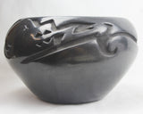 Native American, Vintage Santa Clara Pueblo Blackware Bowl by Judy & Lincoln Tafoya, Ca, 1992 #1479 SOLD