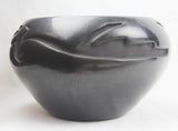 Native American, Vintage Santa Clara Pueblo Blackware Bowl by Judy & Lincoln Tafoya, Ca, 1992 #1479 SOLD