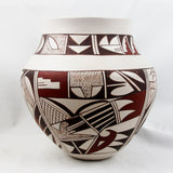 Native American Vintage Hopi Poly Chrome Pottery Jar, by Joy Navasie, Frog Women (1919-2012), Ca 1980's, #1494 Sold