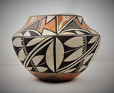 Native American, Vintage Acoma Polychrome Pottery Olla, by J. Leno, Ca 1950's, #1671 Sold