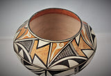 Native American, Vintage Acoma Polychrome Pottery Olla, by J. Leno, Ca 1950's, #1671 Sold