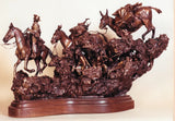 James Regimbal Rare Ltd Edition Western Bronze "Hunting Party" Cowboy and Indians, 60/60, Ca 1992 #1515