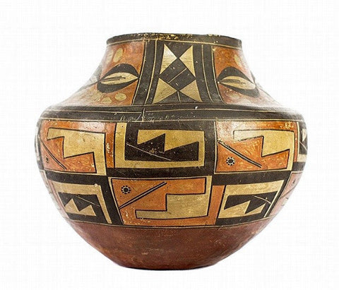 Native American Historic Acoma Geometric Polychrome Olla #42