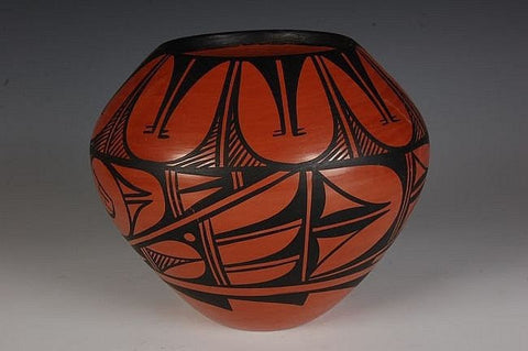 Native American Pottery Red : Jemez Polished Red Pot, by Donald Chinana #9 Sold