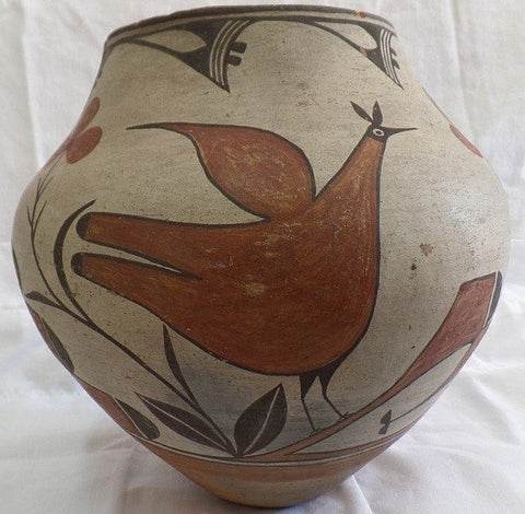 Native American Zia Pottery, 1930's Zia Bird Pottery Olla #5