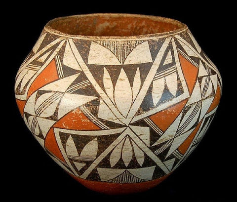 Vintage Pottery : Native American Acoma Poly chrome Pottery Vessel #18-Sold