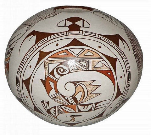 Southwest Pottery : Native American Hopi Pottery Seed Pot, by Feather Woman, Sylvia Naha #16