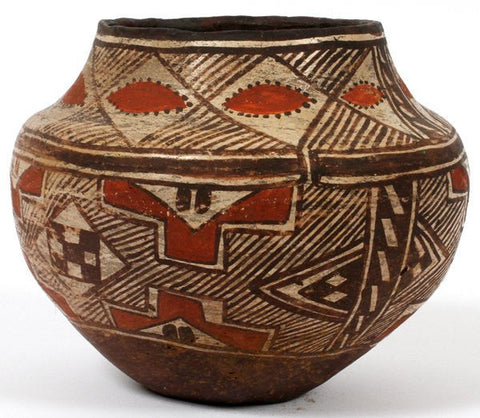 Southwestern Art : Historic Southwest American indian Polychrome Olla #204