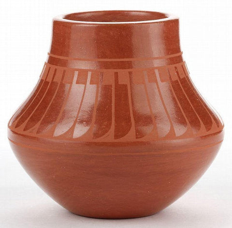 Redware Pottery : San Ildelfonso, Alice and Ruben Redware Jar #207 Sold