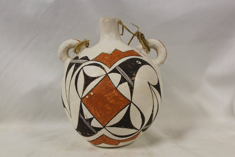 Vintage Pottery : Very Nice Vintage Acoma Polychrome Pottery Canteen by Elizabeth Garcia #279