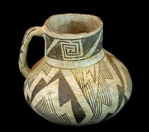 Black on White Pottery : Very Nice anasazi Black on White Pottery Pitcher #285-Sold