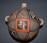 Vintage Pottery : Very Nice Vintage Acoma Polychrome Canteen #355