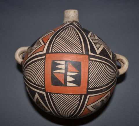 Vintage Pottery : Very Nice Vintage Acoma Polychrome Canteen #355